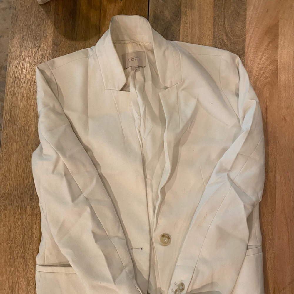 LOFT linen blazer - ivory